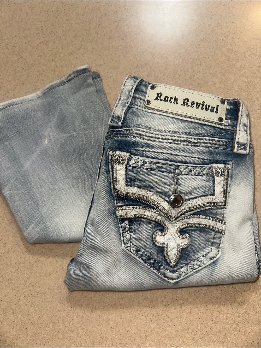Rock Revival Women's Light Wash Embroidered Boot Cut Jeans